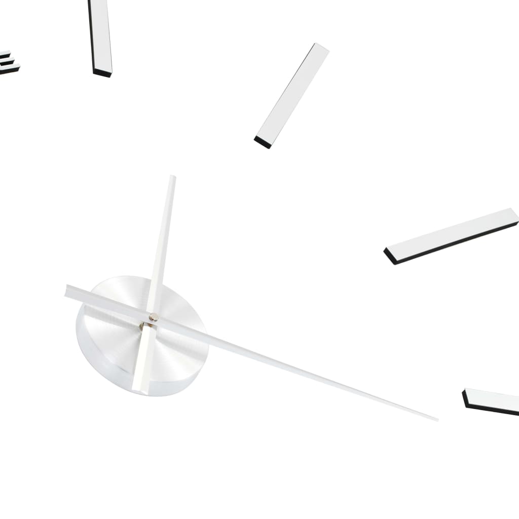 3D-Wanduhr Modernes Design 100 Cm Xxl Silbern