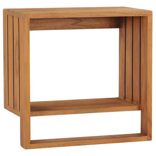 Handtuchregal Zur Wandmontage 35×20×35 Cm Teak Massivholz Weiß