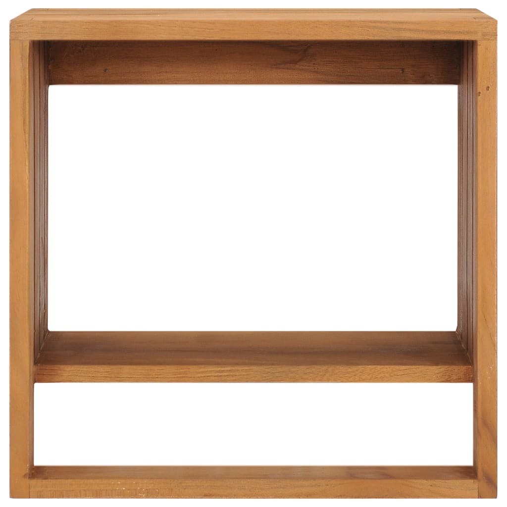 Handtuchregal Zur Wandmontage 35×20×35 Cm Teak Massivholz Weiß