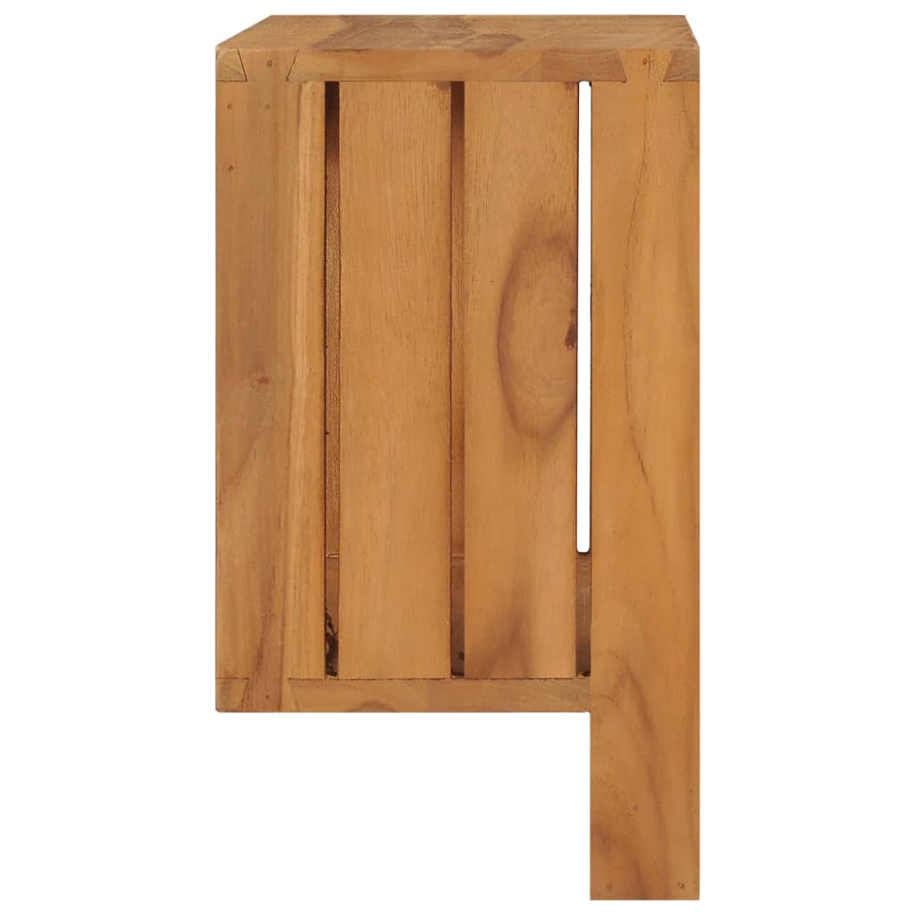 Handtuchregal Zur Wandmontage 35×20×35 Cm Teak Massivholz Weiß