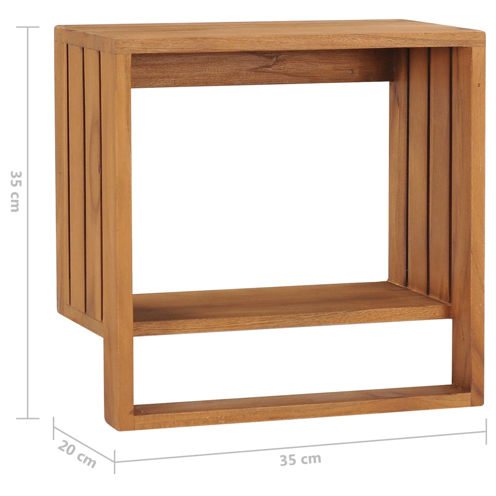 Handtuchregal Zur Wandmontage 35×20×35 Cm Teak Massivholz Weiß