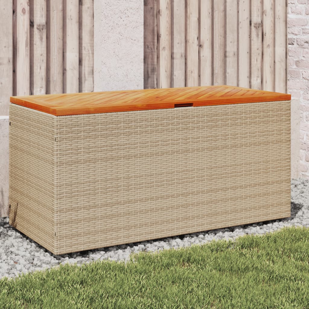 Gartentruhe Poly Rattan Akazienholz