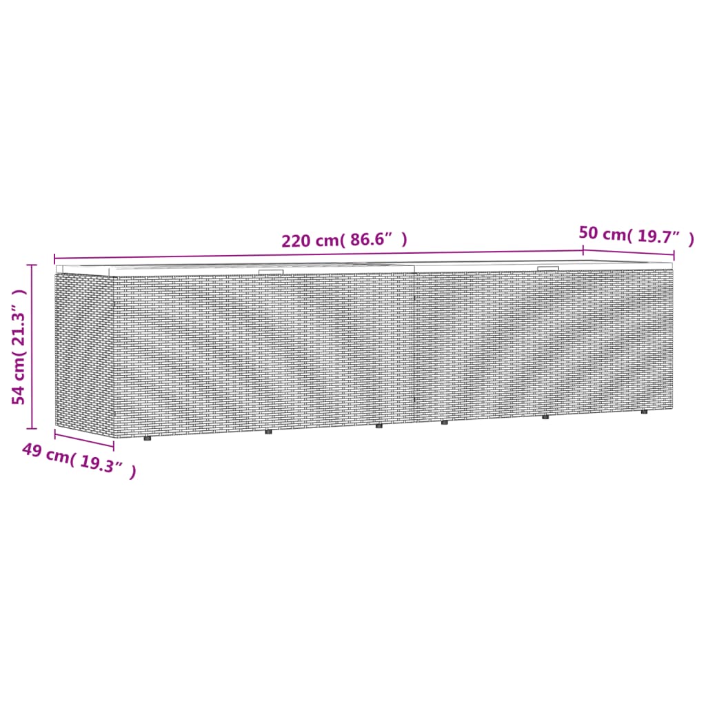 Gartentruhe Poly Rattan Akazienholz