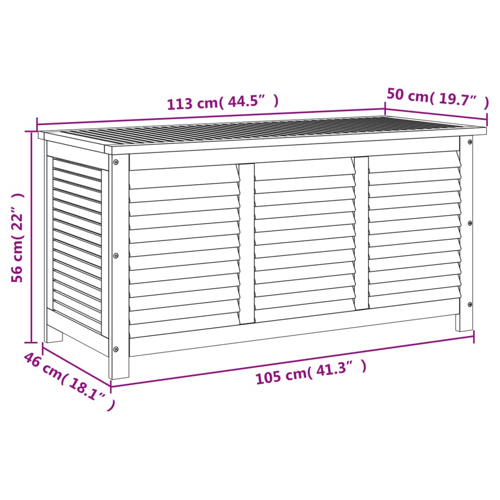 Gartenbox Mit Lüftungsschlitzen Massivholz Akazie