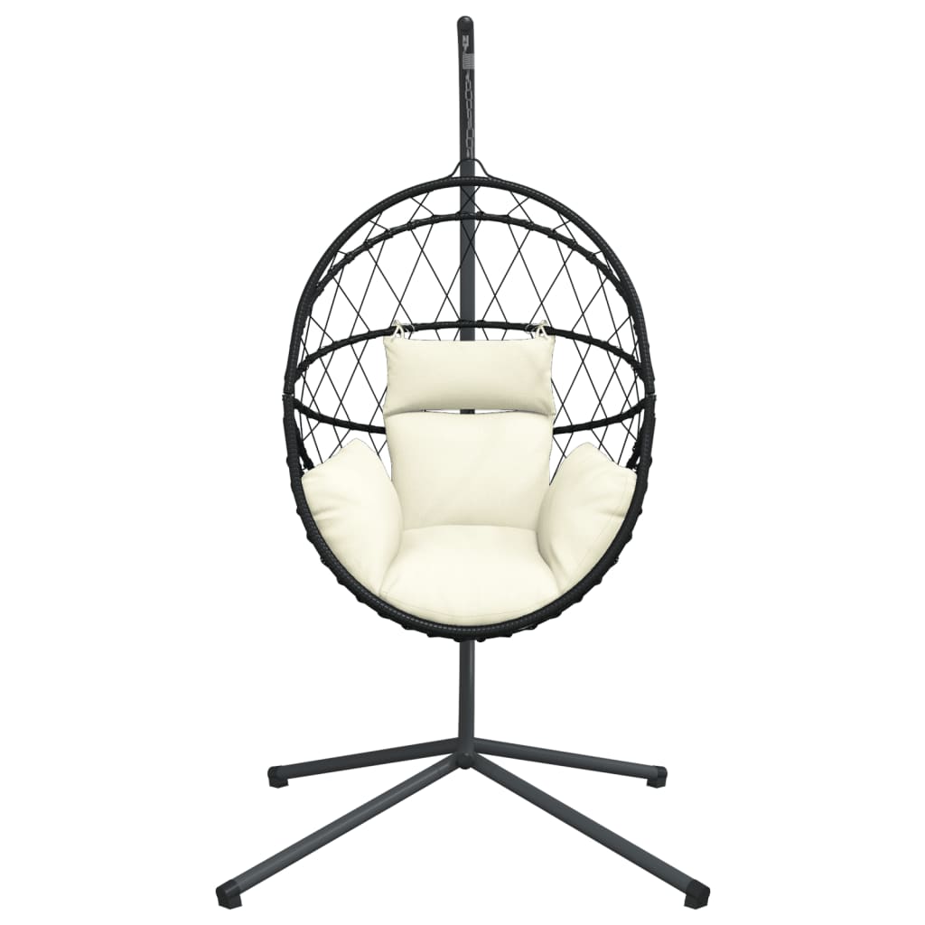 Hängesessel Ei-Design Mit Ständer Rattan Und Stahl