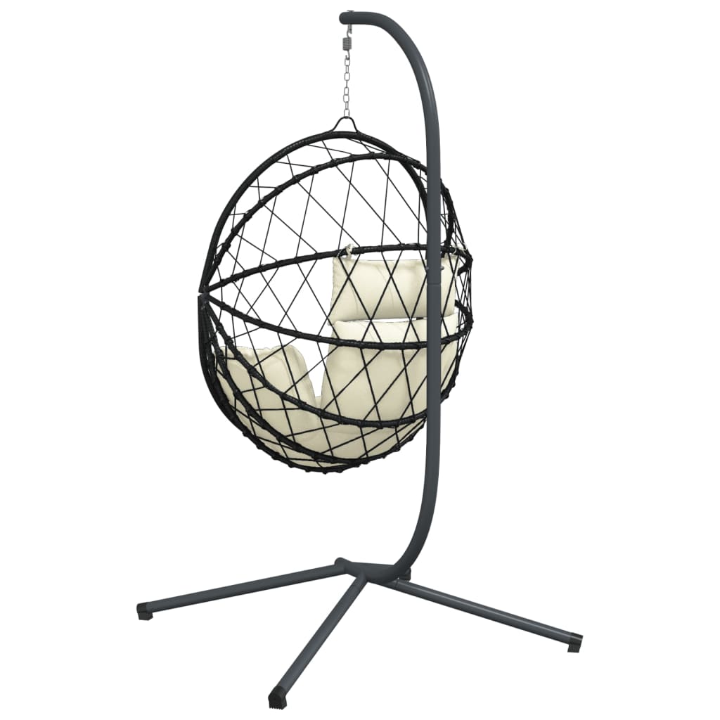 Hängesessel Ei-Design Mit Ständer Rattan Und Stahl