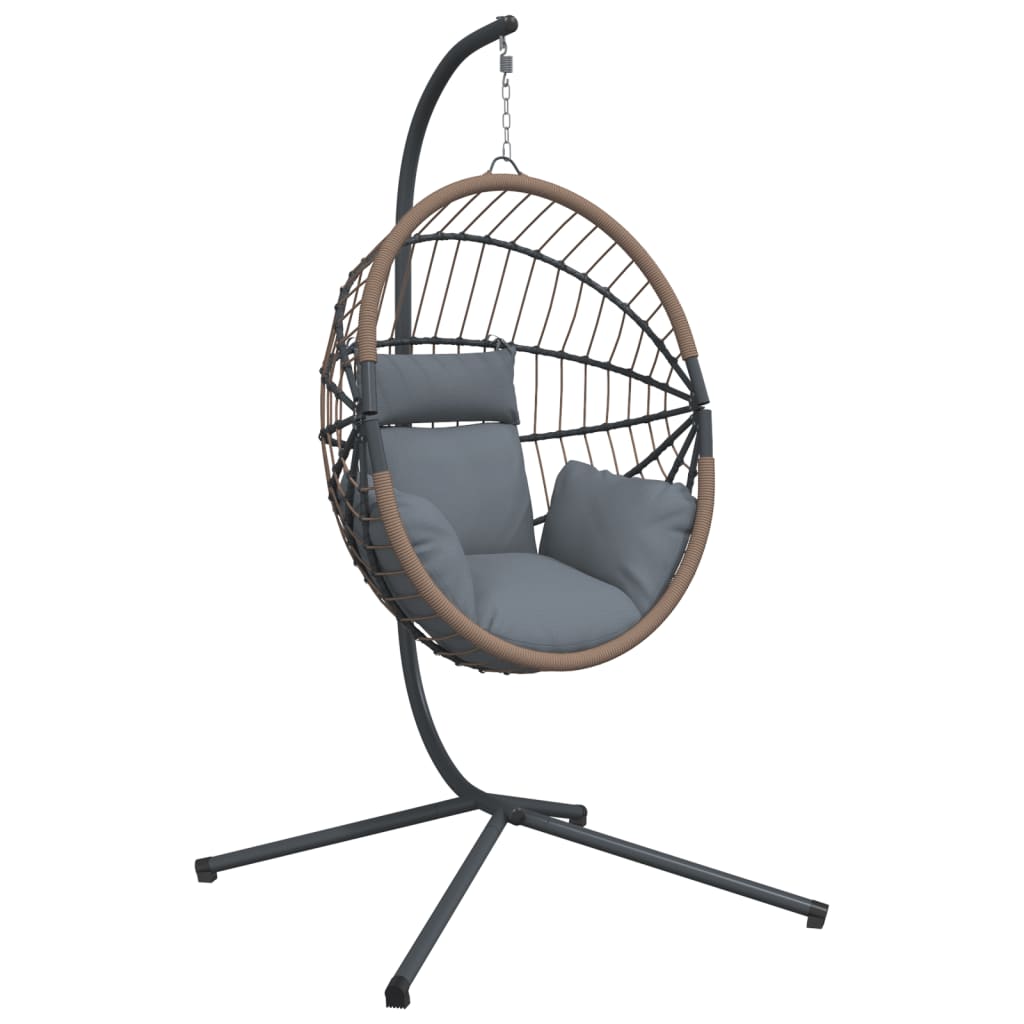 Hängesessel Ei-Design Mit Ständer Rattan Und Stahl