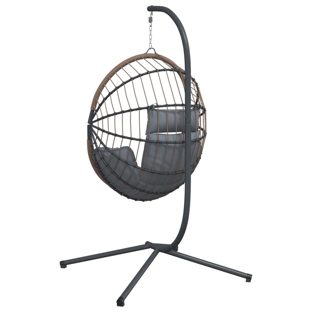 Hängesessel Ei-Design Mit Ständer Rattan Und Stahl