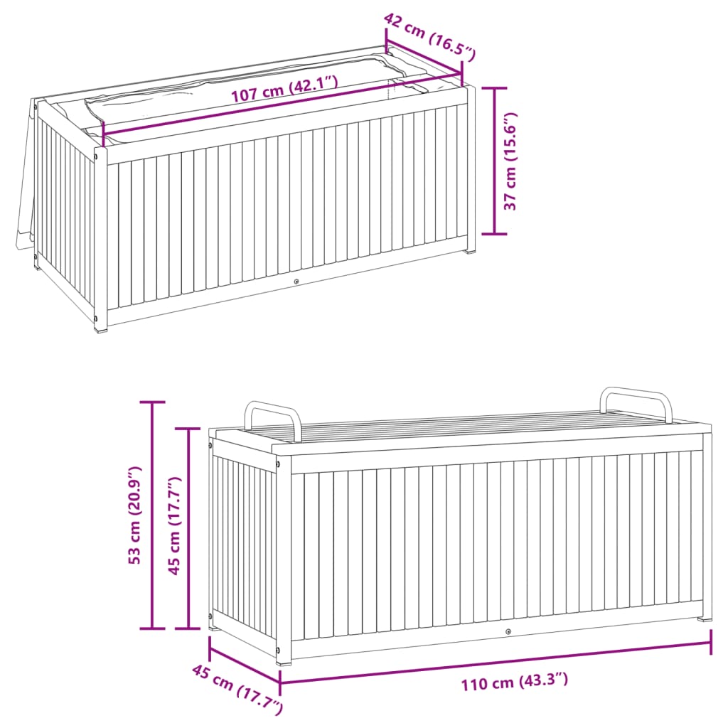 Gartenbox Massivholz Akazie Und Stahl