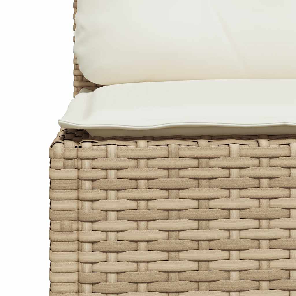 7-Tlg. Garten-Sofagarnitur Mit Kissen Poly Rattan Beige