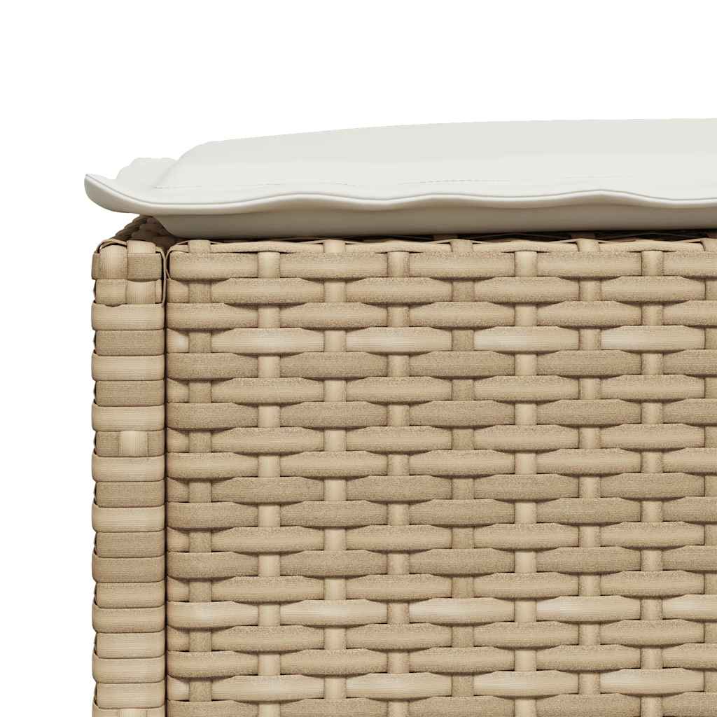 7-Tlg. Garten-Sofagarnitur Mit Kissen Poly Rattan Beige