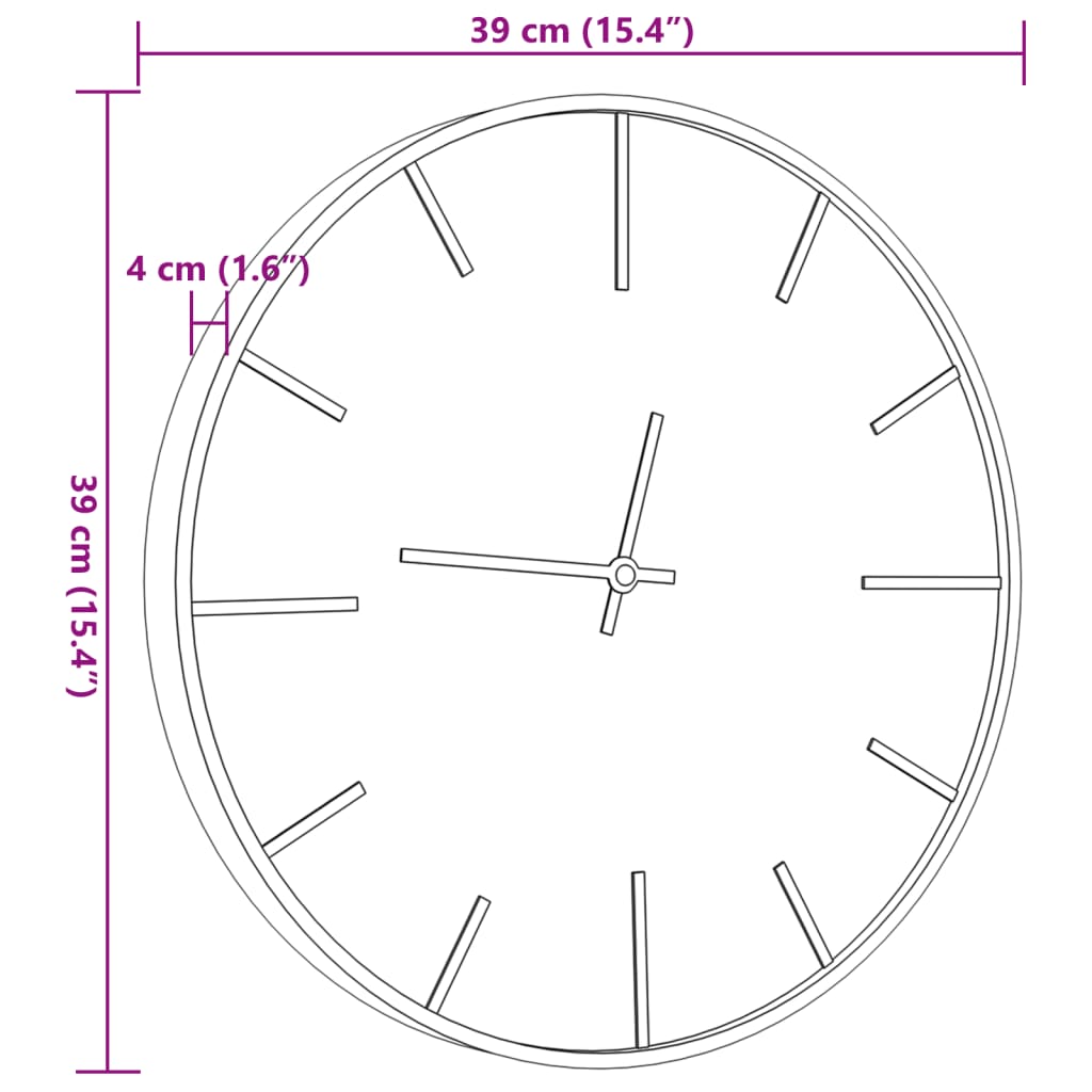 Wanduhr Braun Ø39 Cm Eisen Und Holzwerkstoff