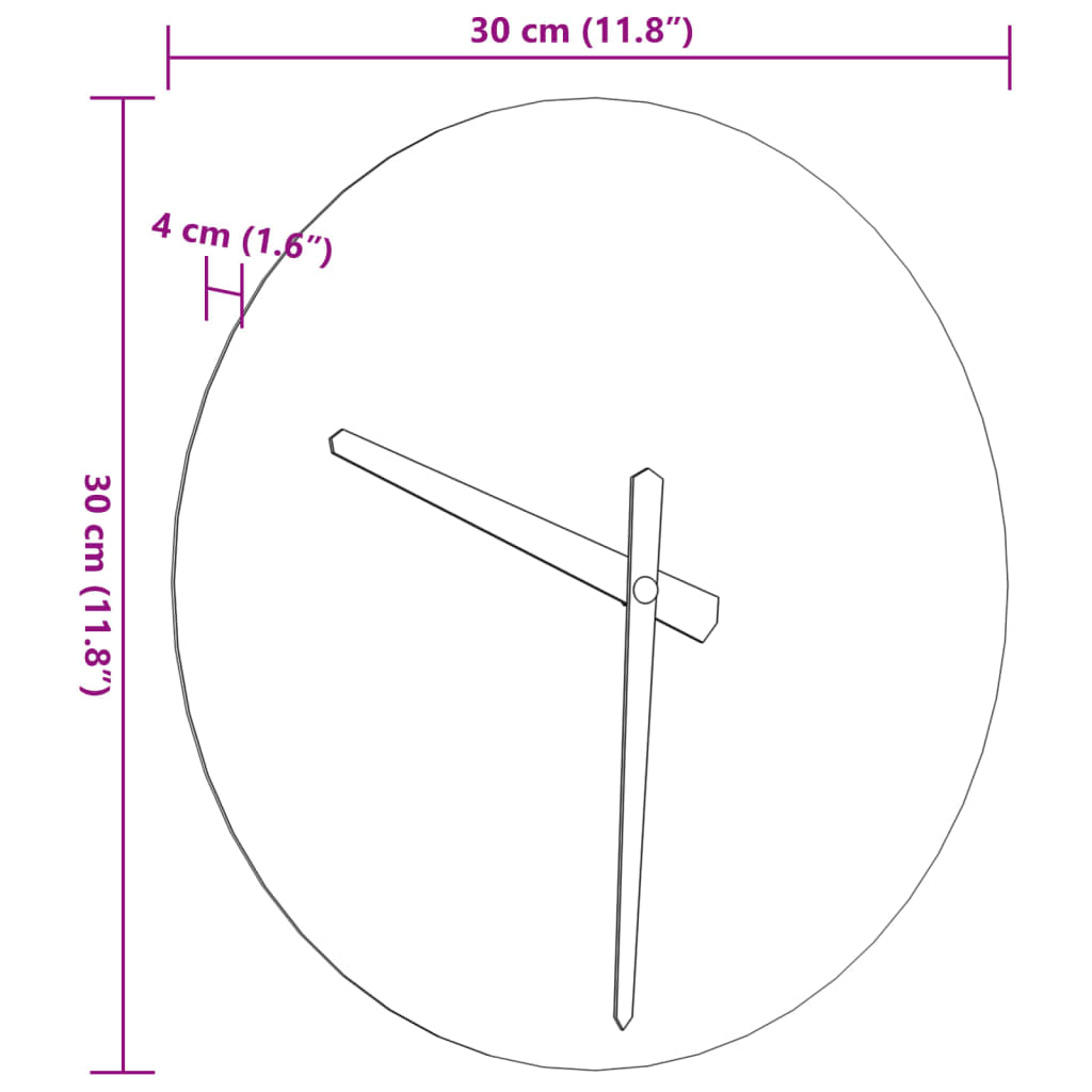 Wanduhr Mit Leuchtendem Skala Und Zeiger Ø30 Cm