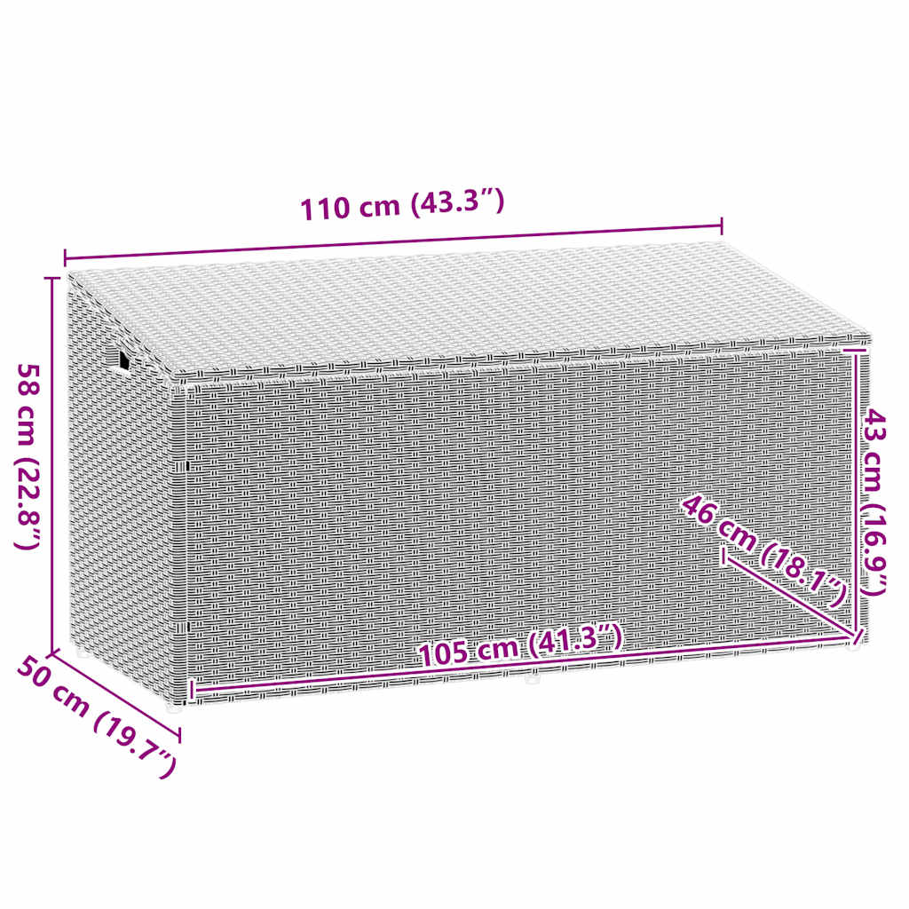 Garten-Auflagenbox Poly Rattan